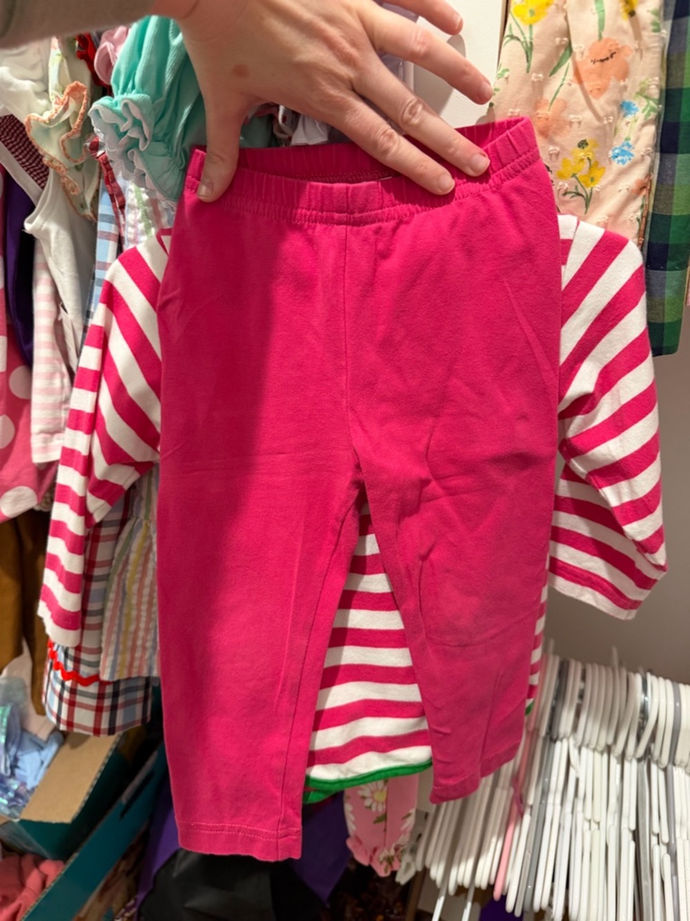 Florence Eiseman Pink & White Striped Long-Sleeve Top with Flower Appliqué - Picture 3 of 3
